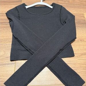 lululemon Black Long Sleeve Ribbed Top